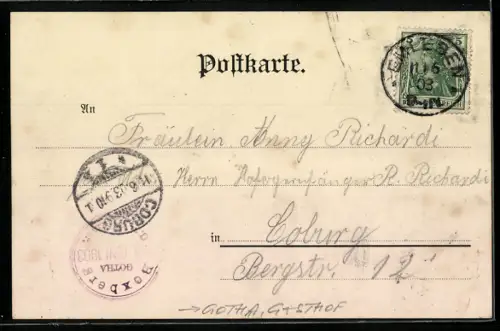 Lithographie Gotha, Boxberg-Rennbahn, 1. u. 2. Tribüne mit Restaurant