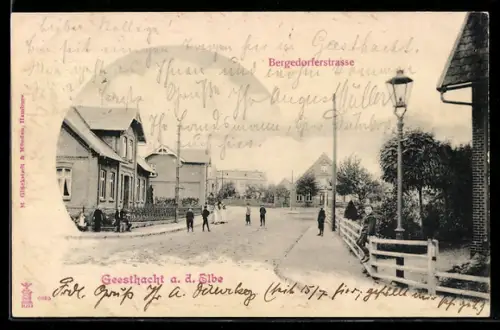 AK Geesthacht a. d. Elbe, Partie in der Bergedorferstrasse