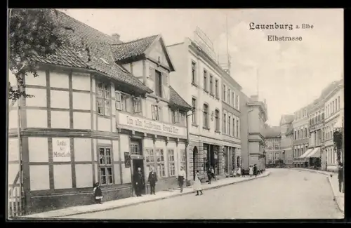 AK Lauenburg a. Elbe, Gasthof Zum Alten Schifferhause in der Elbstrasse, Inh. Oswald Kurr
