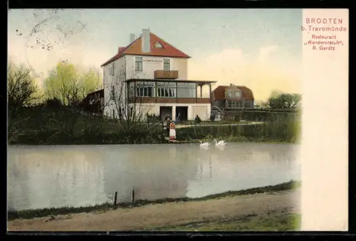 AK Brodten b. Travemünde, Restaurant Wanderersruh, Inh. R. Gerdtz
