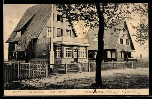 AK Priwall b. Travemünde, Villa Hedwig und Knud`s Kathen