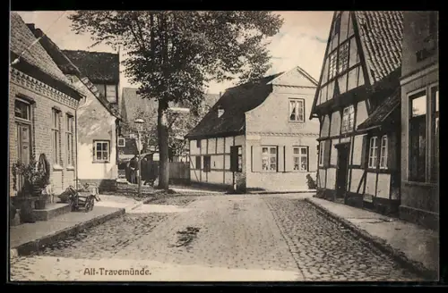 AK Travemünde, Strassenpartie in der Altstadt