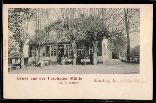 AK Ratzeburg, Gasthof Farchauer Mühle, Inh. E. Kähler, Aussenansicht