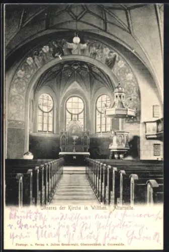 AK Wilthen, Inneres der Kirche, Altarseite