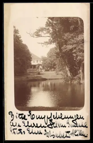 Foto-AK Borkow, Blick zum Gutshaus