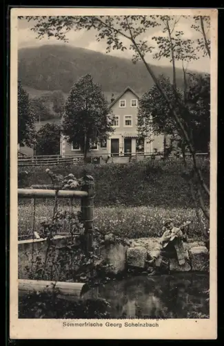 AK Warmensteinach, Gasthaus zur Eisenbahn, Bes. Georg Scheinzbach
