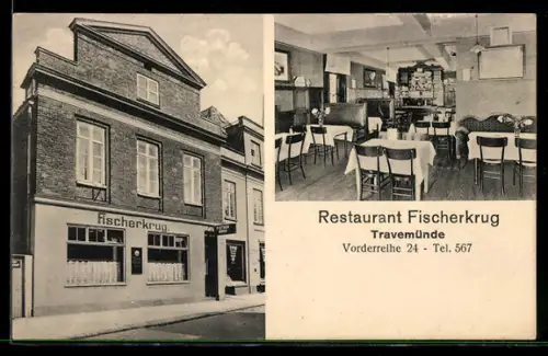 AK Travemünde, Restaurant Fischerkrug, Vorderreihe 24
