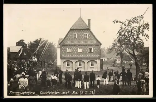 AK Oberfriedersdorf, Fest der Feuerwehr im Juli 1931