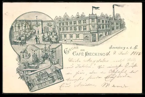 AK Lauenburg a. d. E., Café Hecking