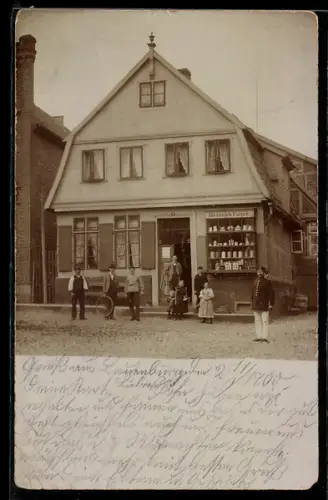 Foto-AK Lauenburg /Elbe, Geschäftshaus Heinrich Fagel