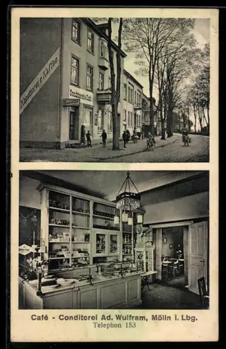 AK Mölln i. Lbg., Café-Konditorei Ad. Wulfram
