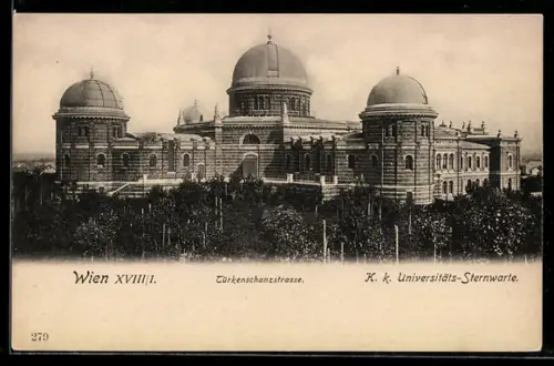 AK Wien, Universitäts-Sternwarte in der Türkenschanzstrasse