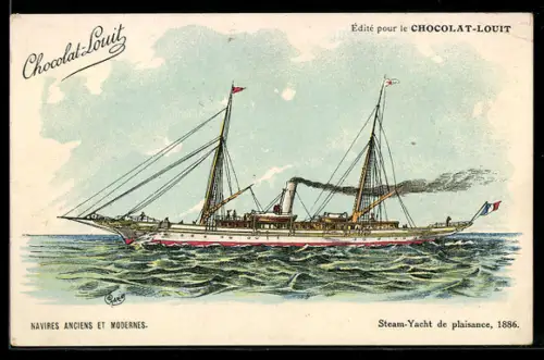 AK Reklame for Chocolat-Louit, Dampfschiff auf See