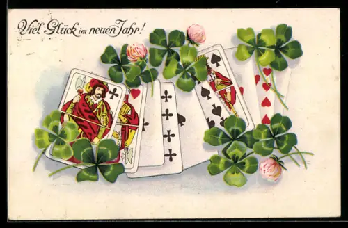 AK Spielkarten von Kartenspiel, Kleeblätter