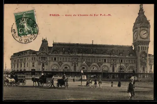 AK Paris, Gare du Chemin de Fer P.-L.-M., Gare de Lyon