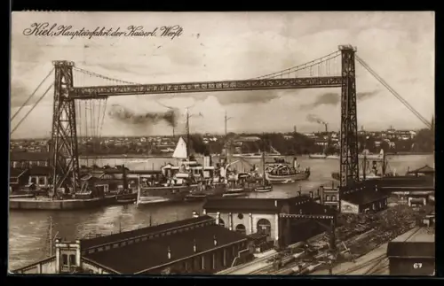 AK Kiel, Haupteinfahrt der Kaiserl. Werft