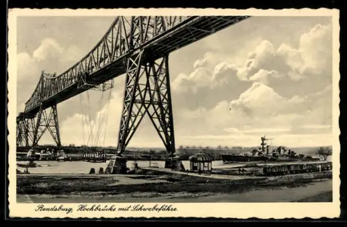 AK Rendsburg, Hochbrücke mit Schwebefähre