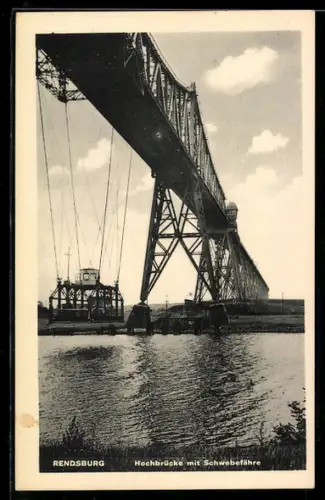 AK Rendsburg, Hochbrücke mit Schwebefähre