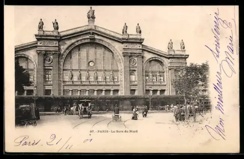 AK Paris, La Gare du Nord et ses environs animés