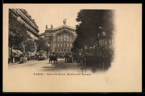 AK Paris, Gare du Nord, Boulevard Denain
