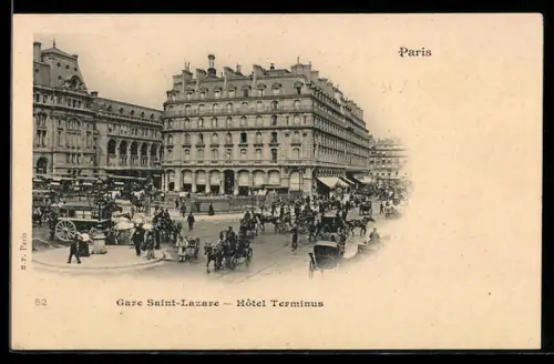 AK Paris, Gare Saint-Lazare, Hôtel Terminus