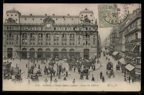 AK Paris, Gare Saint-Lazare, Cour du Havre