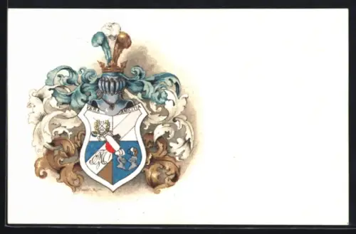 Lithographie Studentenwappen Vera Amicitia