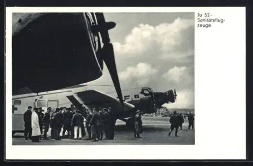 AK Ju 52 Sanitätsflugzeuge, Rotes Kreuz