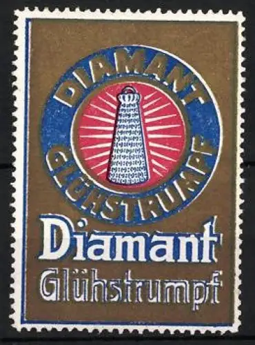 Reklamemarke Diamant Glühstrumpf, Glühstrümpf-Logo