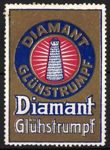 Reklamemarke Diamant Glühstrumpf, Glühstrümpfe-Logo