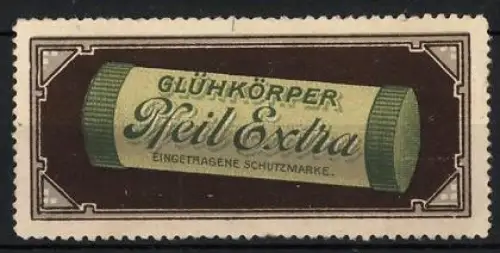 Reklamemarke Glühkörper Pfeil Extra, Glühkörperrolle