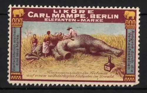 Reklamemarke Berlin, Carl Mampe, Liköre, Elefanten-Marke