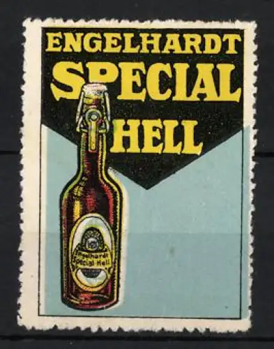 Reklamemarke Engelhardt, Helles Bier, Bierflasche mit wiederverwendbarem Verschluss