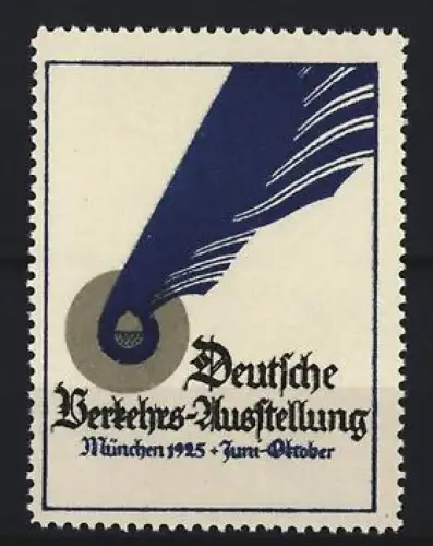 Reklamemarke München, Deutsche Verkehrs-Ausstellung 1925, Feder und Rad