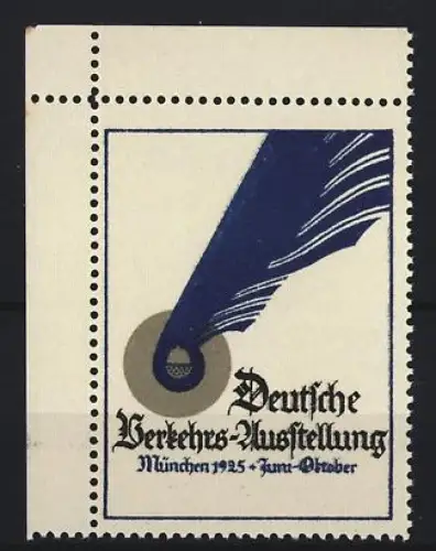 Reklamemarke München, Deutsche Verkehrs-Ausstellung 1925, Feder und Rad