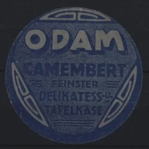 Reklamemarke ODAM Camembert, Delikatess- und Tafelkäsesymbol