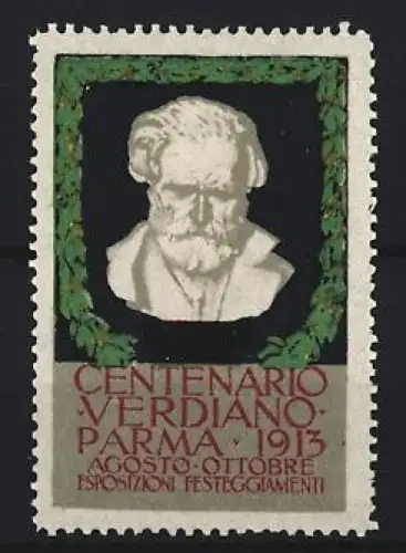 Reklamemarke Parma, Centenario Verdiano 1913, Porträt von Giuseppe Verdi