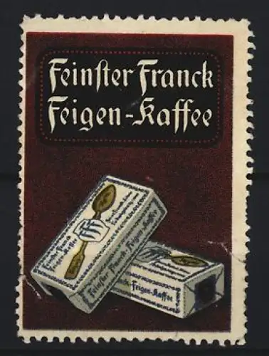 Reklamemarke Feinster Franck Feigen-Kaffee, Kaffeepackung