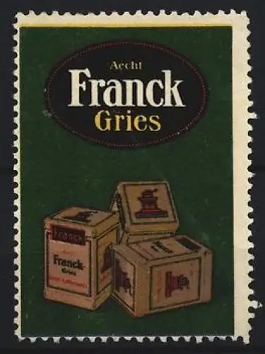 Reklamemarke Aecht Franck Gries, Verpackungskisten