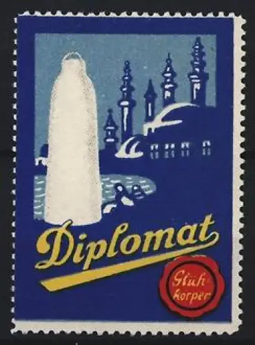 Reklamemarke Diplomat, Glühkörper, Moscheen und Siegel