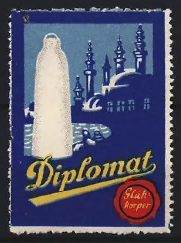 Reklamemarke Diplomat Glühkörper, Moschee und Minarette