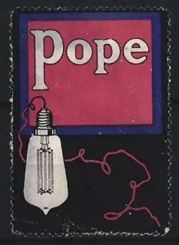 Reklamemarke Pope, Glühbirne