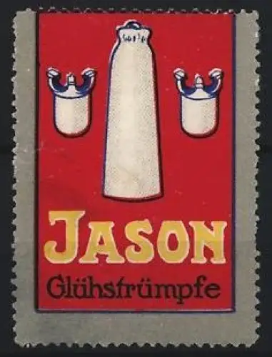 Reklamemarke Jason Glühstrümpfe, Glühstrumpf