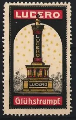 Reklamemarke Lucero Glühstrumpf, Säule