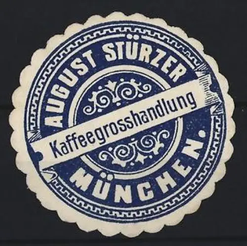 Reklamemarke München, August Stürzer Kaffeegrosshandlung, Zierornamente