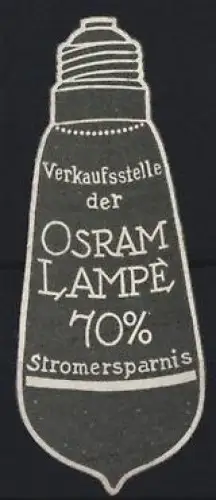Reklamemarke Osram Lampe, Glühbirne