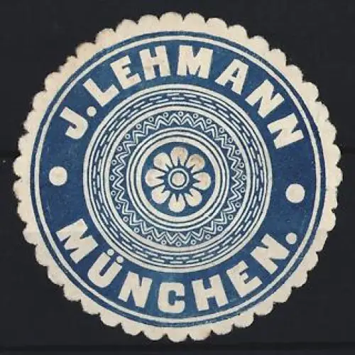 Reklamemarke München, J. Lehmann, Ornamentales Muster