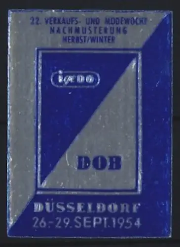 Reklamemarke Düsseldorf, 22. Verkaufs- und Modewoche 1954, Logo