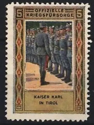 Reklamemarke Kaiser Karl in Tirol, Militärparade