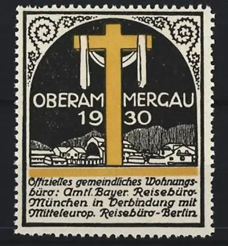 Reklamemarke Oberammergau, Passionsspiele 1930, Kreuzsymbol